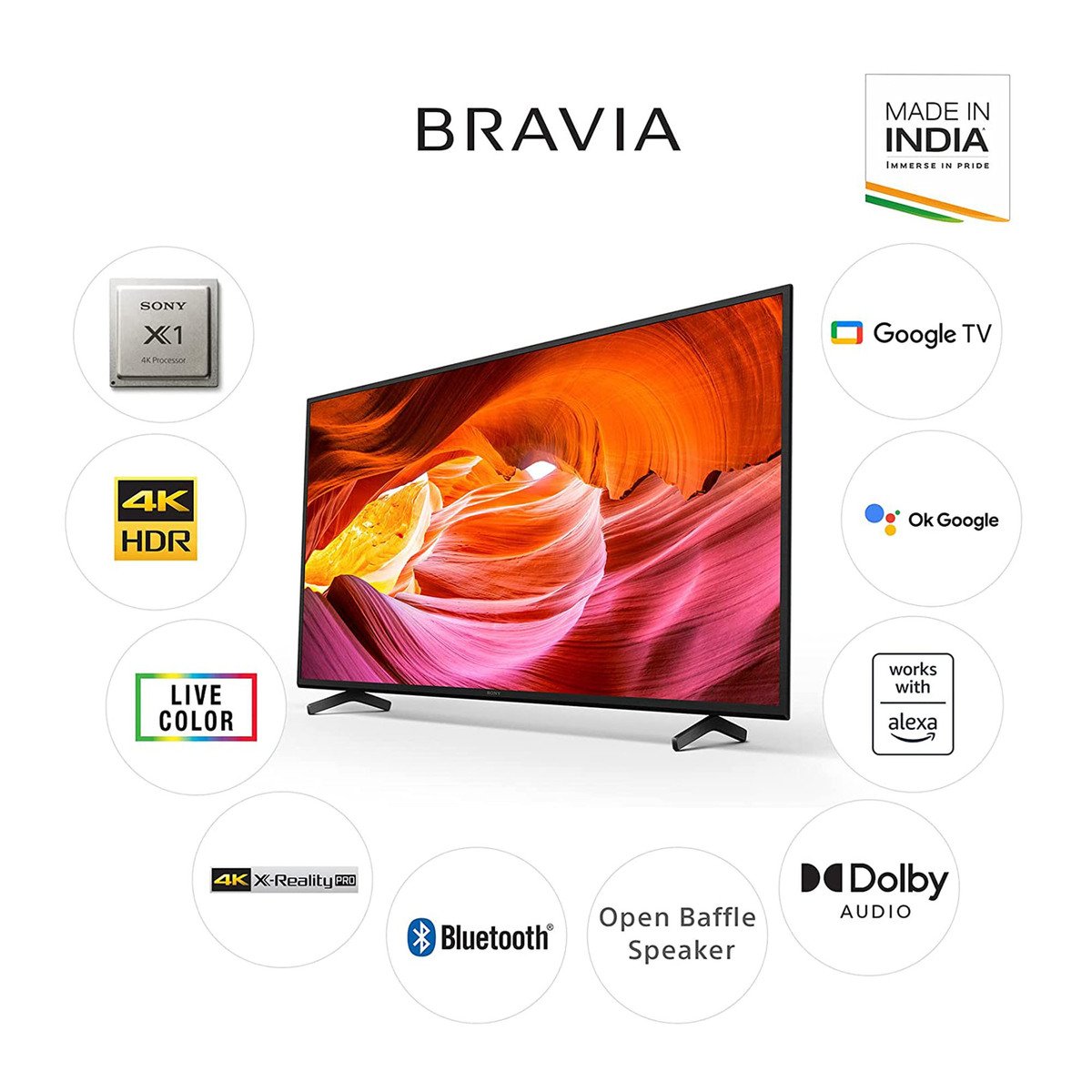 Sony Bravia 43 inches 4K UHD Google Smart LED TV, Black, KD-43X75K