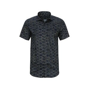 Eten Digital Print Men's Shirt Navy Blue MST4, Large