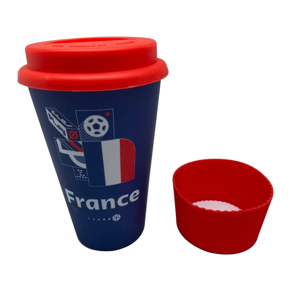 Fifa Bamboo Fibre Cup With Silicone Sleeve & Lid France 12662