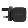 Powerology Ultra-Compact 20W Power Delivery GaN Charger UK 3Pin Plug, Black