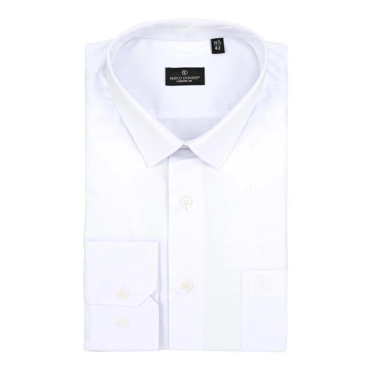 Marco Donateli Men's Formal Shirt Solid White, 42