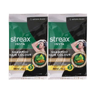 Streax Insta Almond Oil & Noni Hair Colour Shampoo 2 x 25 ml