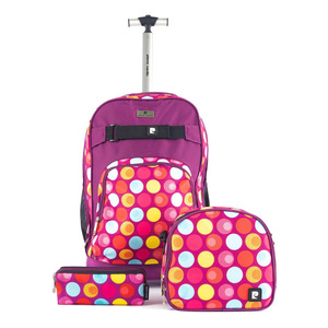 Pierre Cardin School Trolley Bag+Lunch Bag+Pencil Case, 3pcs Set PC23830 Assorted