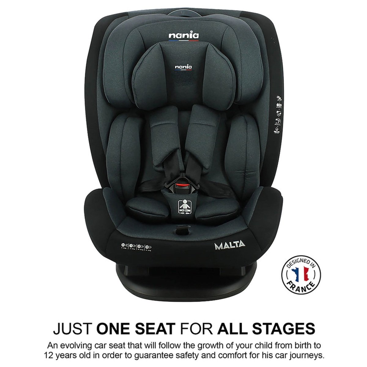Nania Baby Car Seat Malta 0083310217 Grey-Black