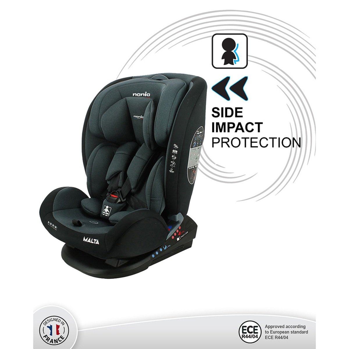 Nania Baby Car Seat Malta 0083310217 Grey-Black