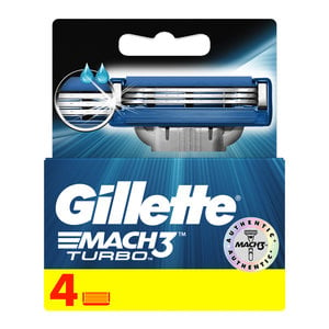 Gillette Mach3 Turbo Men's Razor Blade Refills 4pcs