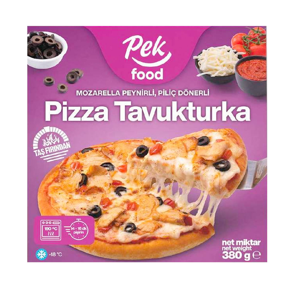 Pek Food Pizza Tavukturka 380 g