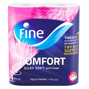Fine Comfort Silky Soft Toilet Paper 2ply 4 x 175 Sheets