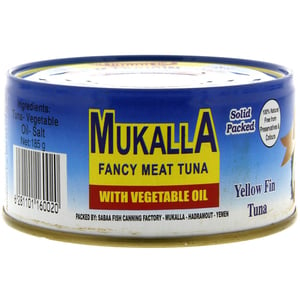 Mukalla Fancy Meat Tuna With Vegetable Oil 185g