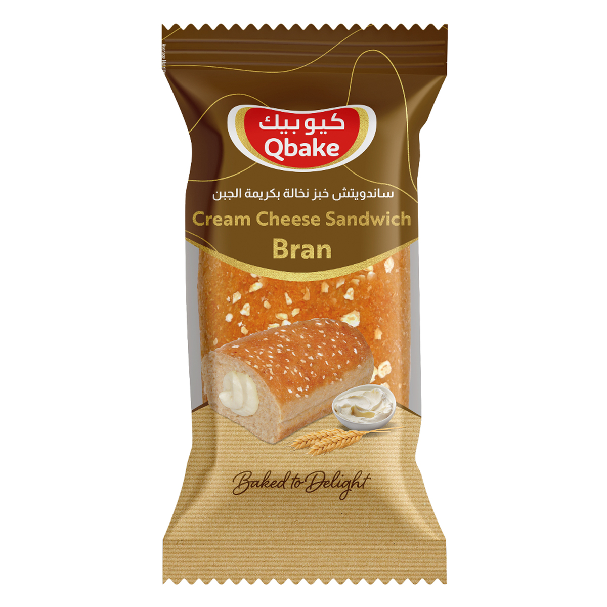 Qbake Bran Cream Cheese Sandwich 110g