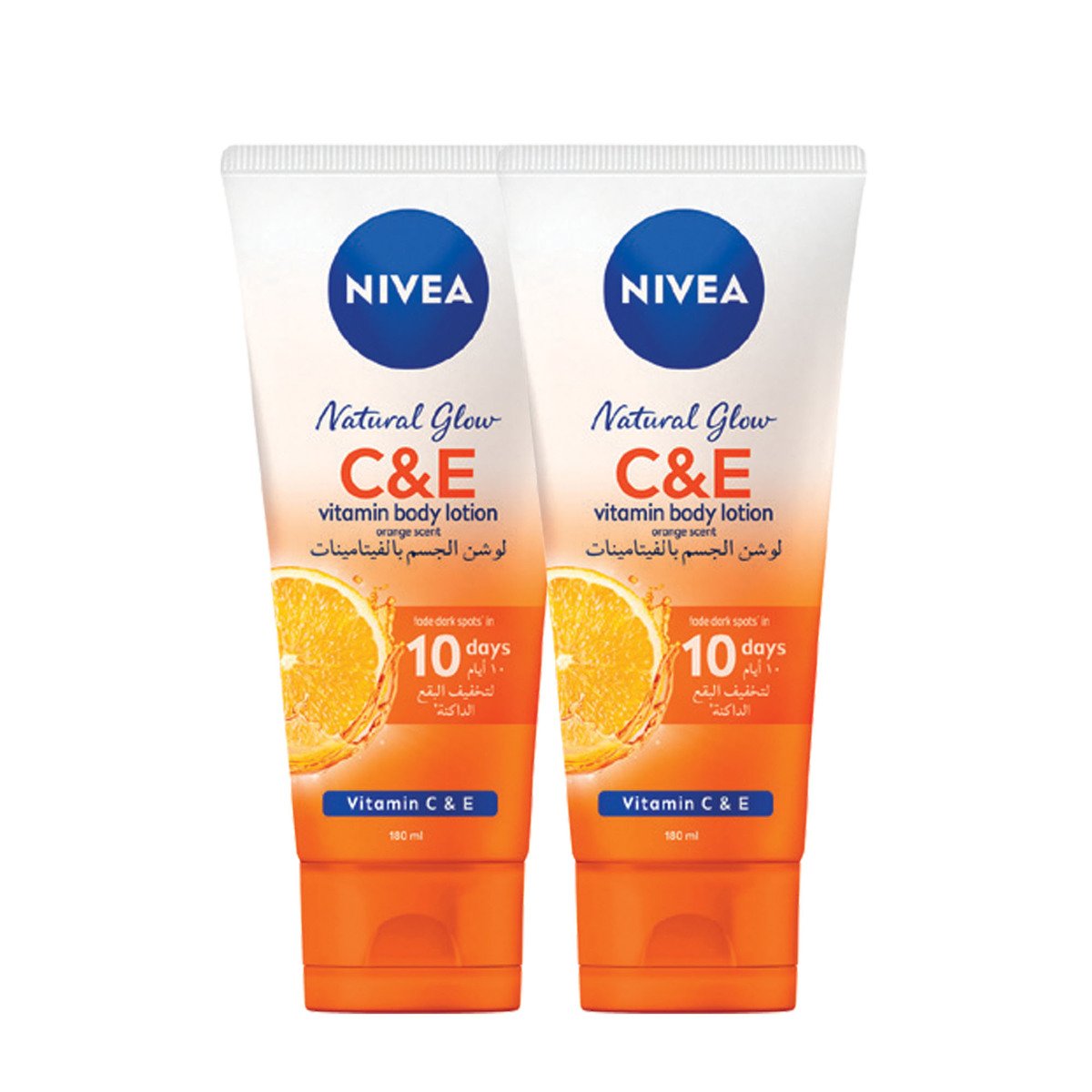 Nivea Natural Glow Vitamin C & E Orange Body Lotion Value Pack 2 x 180 ml