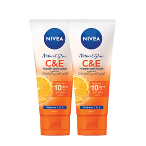 Nivea Natural Glow Vitamin C & E Orange Body Lotion Value Pack 2 x 180ml
