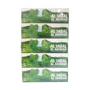 Al Jabal Al Akhdar Smooth Facial Tissues 2ply Value Pack 5 x 150 Sheets