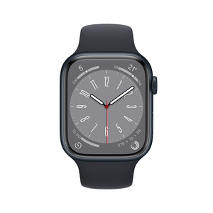 Apple Watch Series 8 GPS Midnight Aluminium Case with Midnight Sport Band-- 45 mm-- MNP13AE