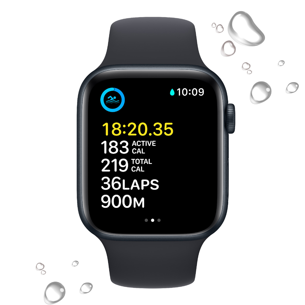 Apple Watch SE GPS Midnight Aluminium Case with Midnight Sport Band-- 40 mm-- MNJT3AE