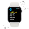 Apple Watch SE GPS Silver Aluminium Case with White Sport Band-- 44 mm-- MNK23AE