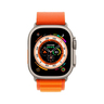 ابل واتش الترا ساعة ذكية جي بي اس + شريحة، إطار تيتانيوم مع حزام حلقة برتقالي ، 49 مم ، صغير (مقاس الحزام) ، MNHH3