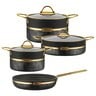 Brioni Granite Cookware Set 7pcs Black SLS101