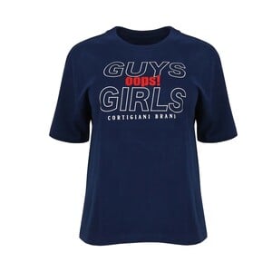 Cortigini Women's Free Size T-Shirt S/S (Loose Type) Navy Extra Large
