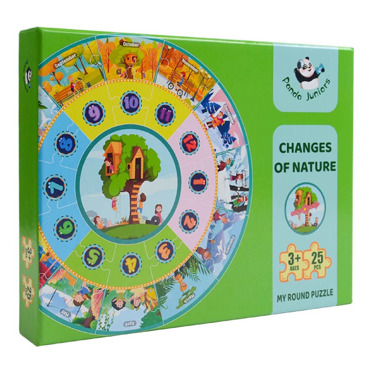 Panda Juniors My Round Puzzle, Changes of Nature Puzzles, PJ012-2
