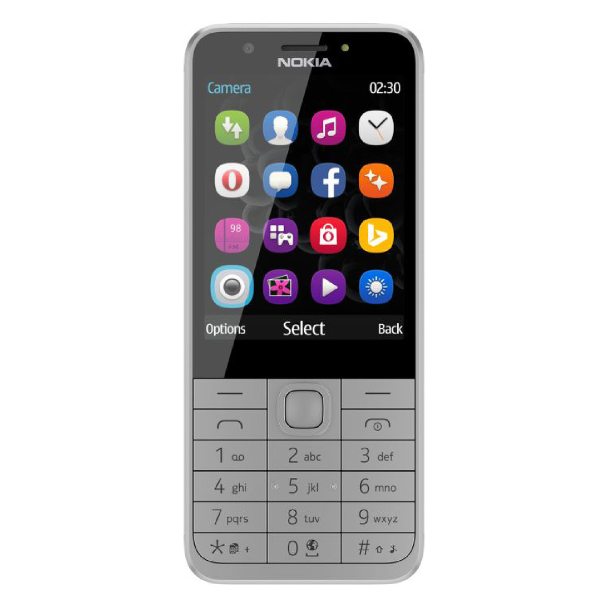 نوكيا 230 هاتف بشريحتين 2G ، شاشة 2.8 بوصة ، 16 ميجا بايت رام ، رمادي