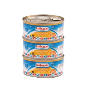 Buy Americana Light Meat Tuna in Vegetable Oil 3 x 160 g Online at Best Price | Canned Tuna | Lulu Kuwait in Kuwait