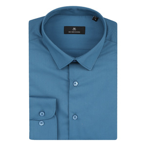 دي باكرز قميص رسمي رجالي بمقاس نحيف وأكمام طويلة ، 10128908 - أزرق فولاذي ، 44