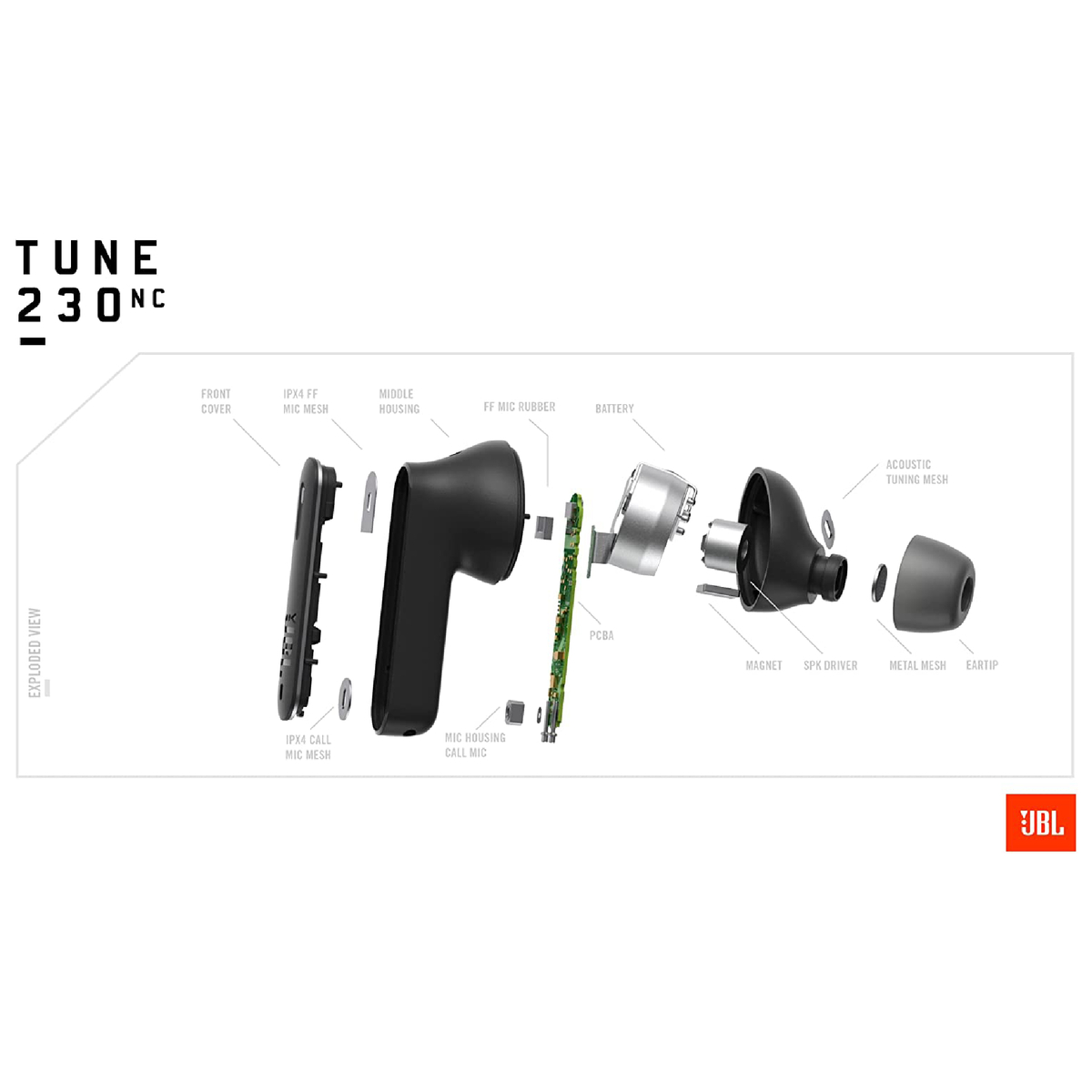 JBL True Wireless Noise Cancelling Earbuds, Black, TUNE230NC