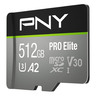 بي ان واي PRO Elite Class 10 U3 V30 microSDXC بطاقة ذاكرة 512 جيجابايت - 100 ميجابايت / ثانية ، الفئة 10 ، U3, V30, A2, 4K UHD, عالية الوضوح , UHS-I, micro SD