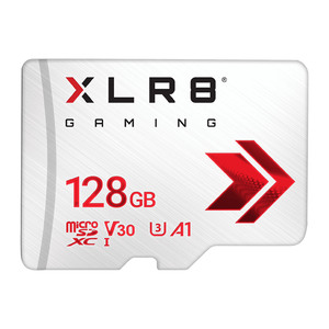 بي ان واي بطاقة ذاكرة للألعاب XLR8 فئة 10 10 U3 V30 128جيجابايت  أبيض P-SDU128V32100XR-GE