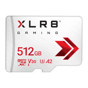 بي ان واي بطاقة ذاكرة للألعاب XLR8 فئة 10 10 U3 V30 512جيجابايت  أبيض P-SDU512V32100XR-GE