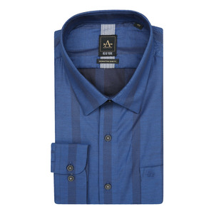 Arrow Men's Manhattan Slim Fit Striped Long Sleeve Formal Woven Shirt, ANAESH1000, Blue (Steel Blue), 44