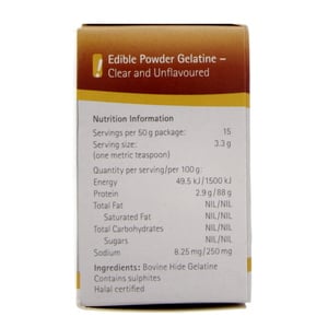 Davis Clear And Unflavored Gelatin Powder 50 g