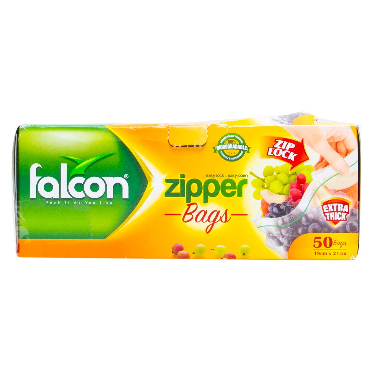 Buy Falcon Zipper Bags Size 18cm x 21cm 50pcs Online at Best Price | Food Bags | Lulu UAE in UAE
