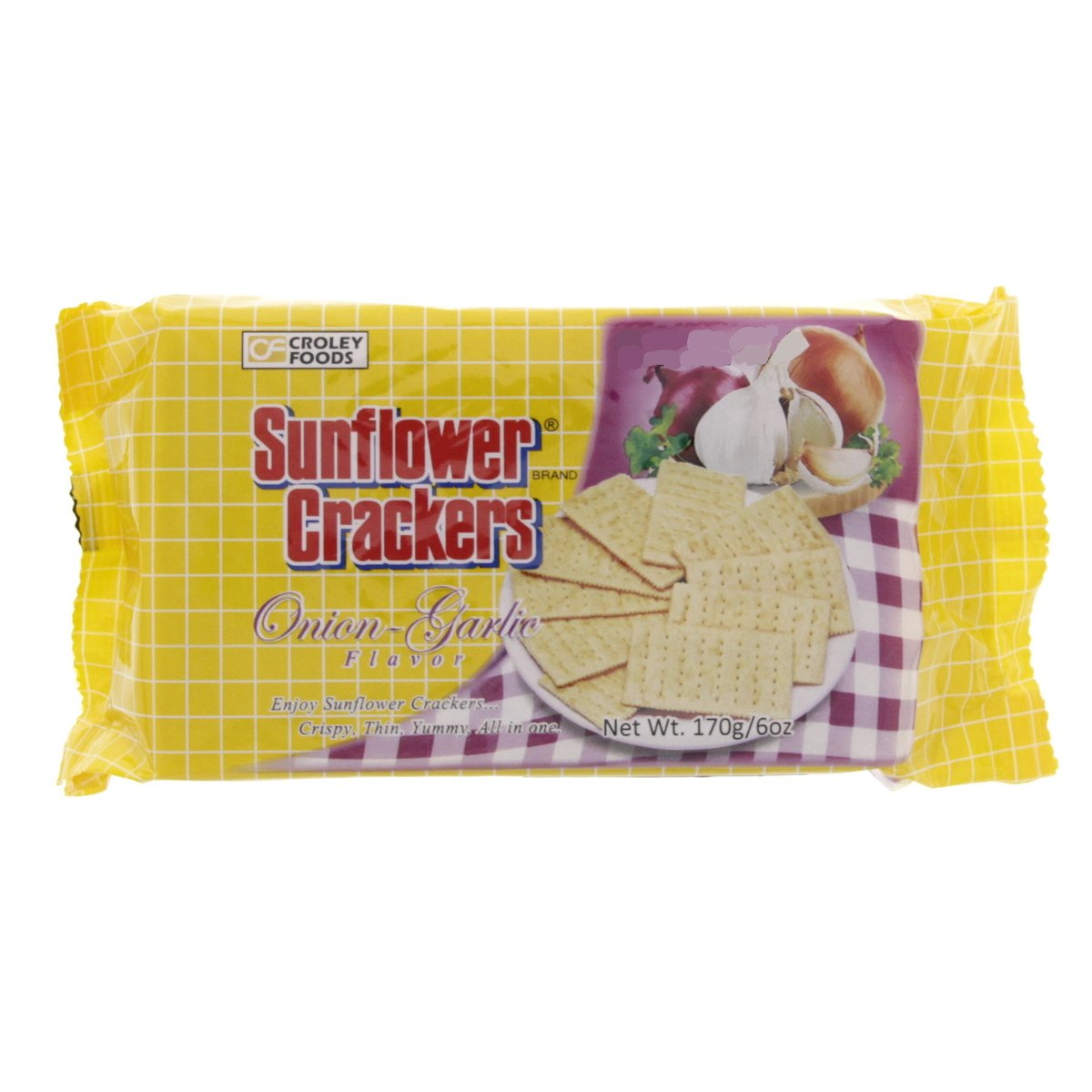 Sunflower Crackers Onion & Garlic Flavor 170 g