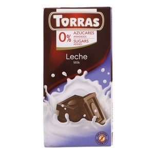 توراس شوكولاتة حليب خالية من السكر 75 جم