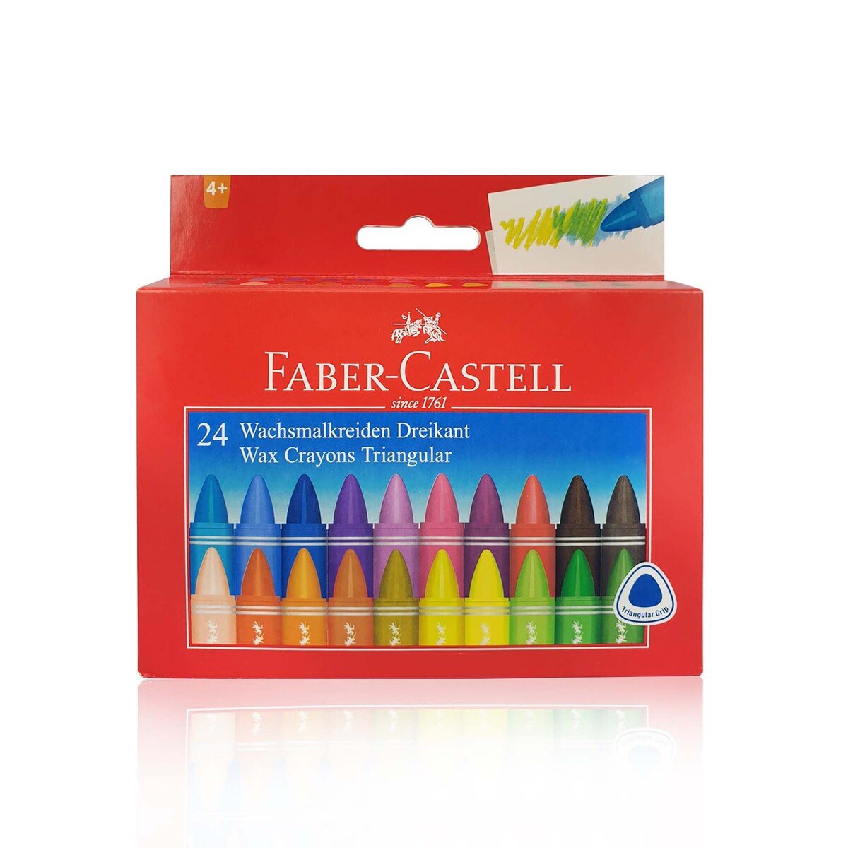 Faber Castell Triangular Wax Crayons 24 Pieces