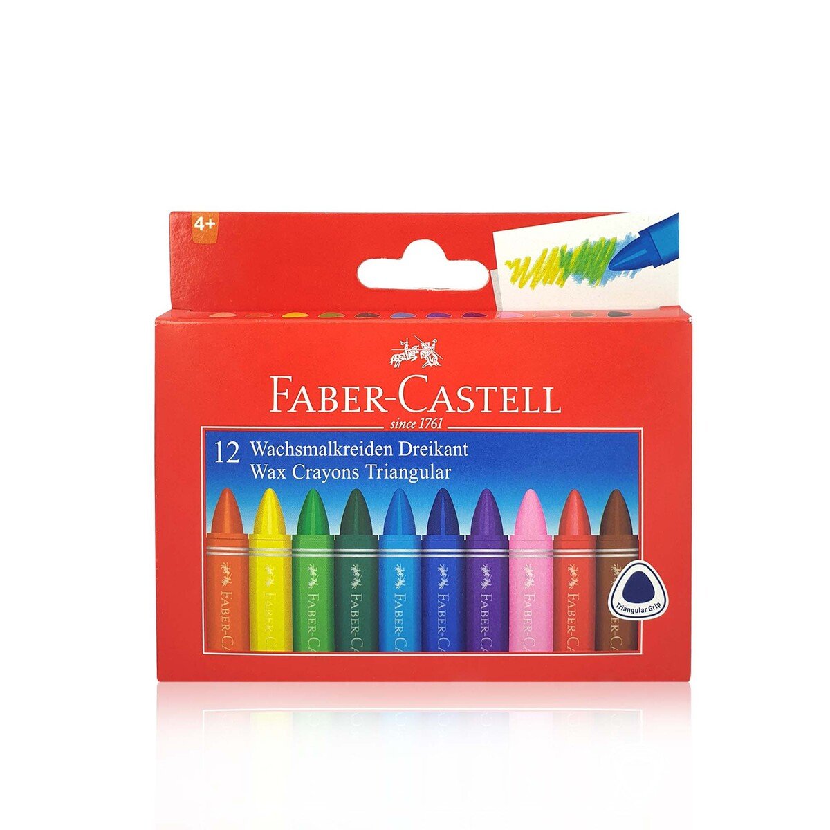Faber-Castell Triangular Wax Crayons 12 Pieces