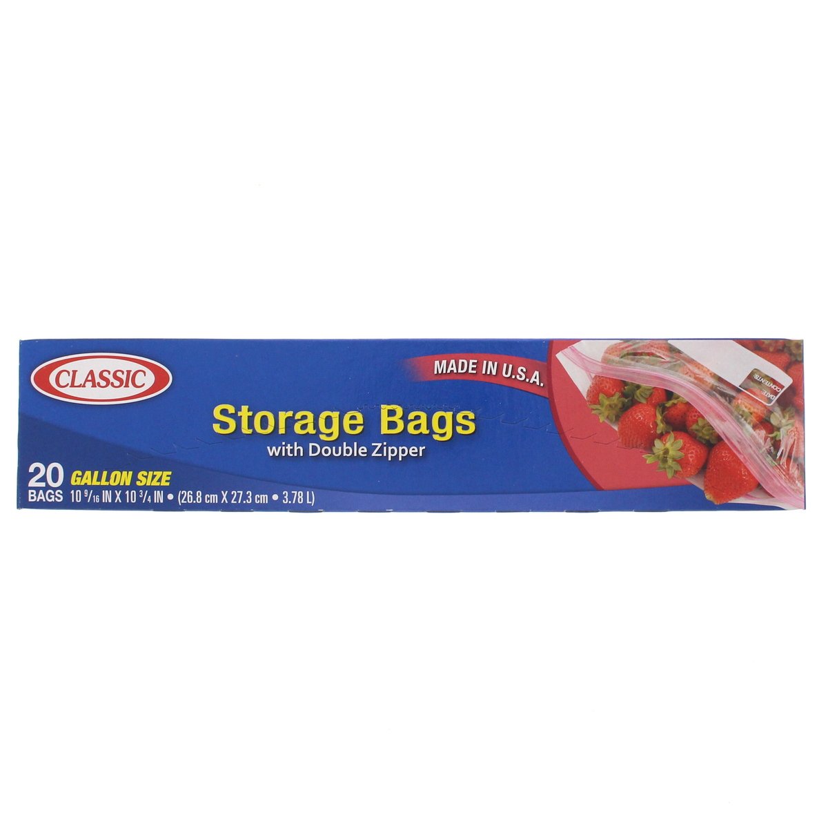Classic Snap & Seal Snack Bag 1 Gallon Size 26.8 x 27.3cm 20pcs