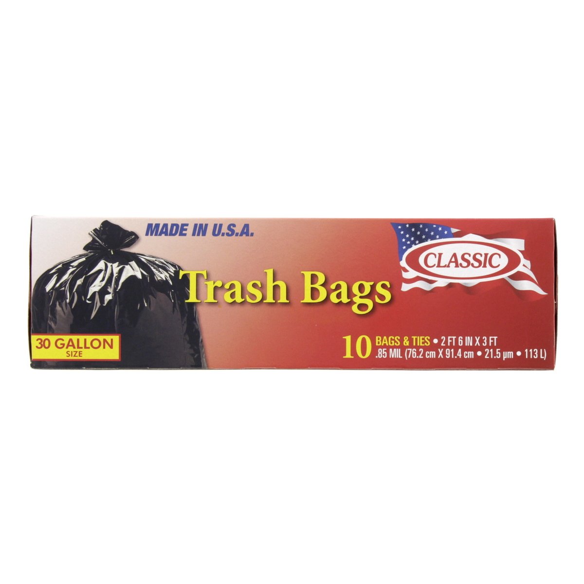 Classic Trash Bags 30Gallon 10pcs
