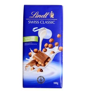ليندت سويس كلاسيك شوكولاتة الحليب السويسرية بالبندق 100 جم