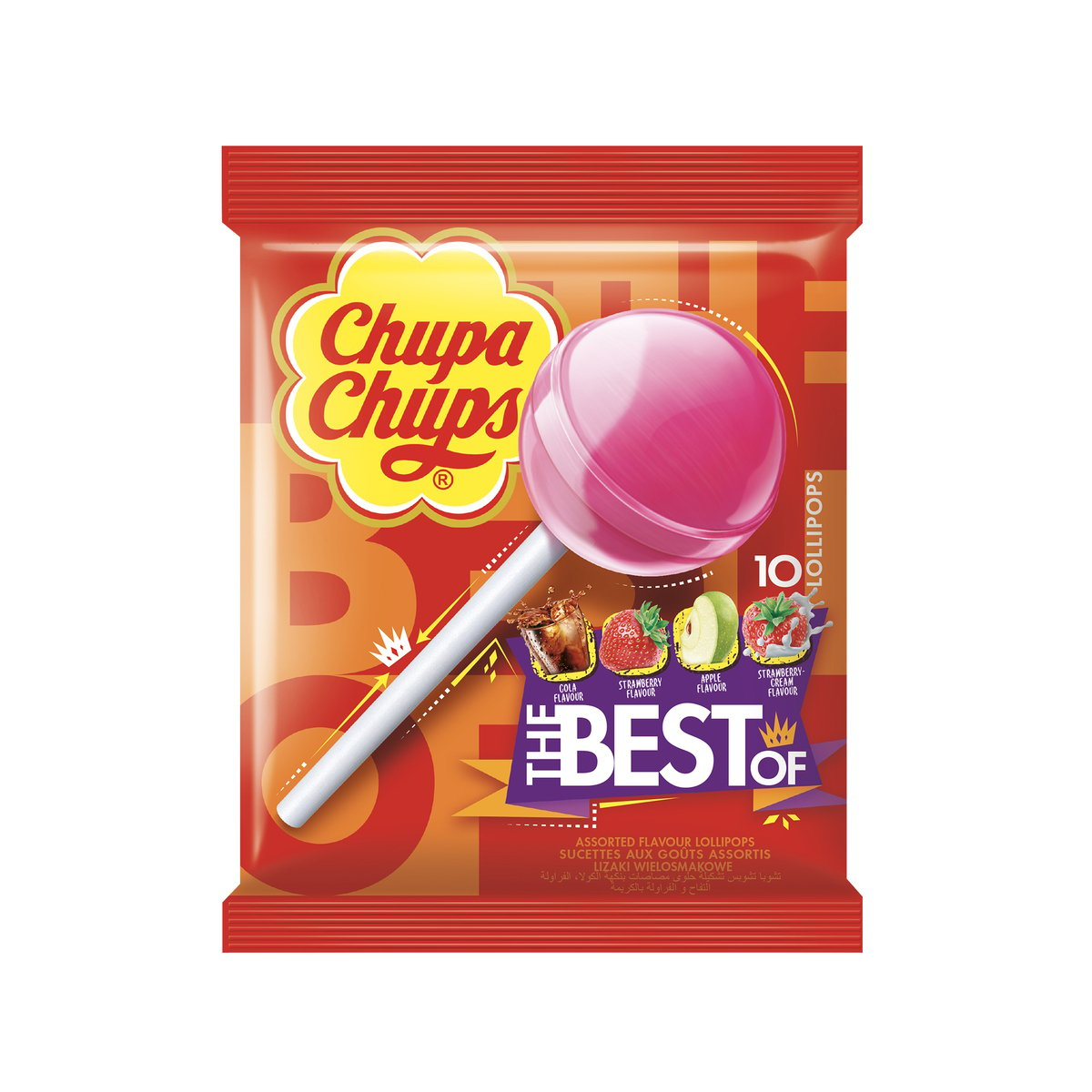 Chupa Chups Assorted Flavoured Lollipops 10 pcs