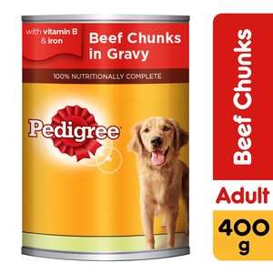Pedigree Beef Chunks in Gravy Wet Dog Food Can 400g
