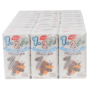 KDD 1-2-3 Chocolate Flavoured Milk Low Fat 125ml x 6 Pieces