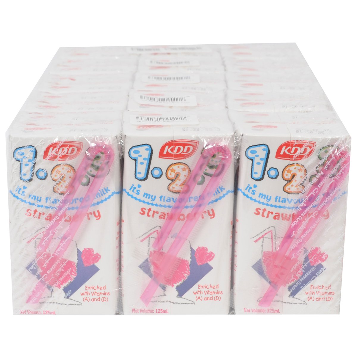 KDD 1-2-3 Strawberry Milk Long Life Low Fat 6 x 125 ml