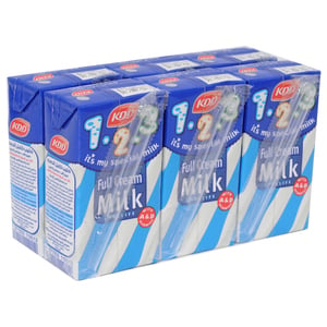 Buy KDD 1-2-3 Full Cream Milk Long Life 125ml x 6 Pieces Online at Best Price | UHT Milk | Lulu KSA in Kuwait