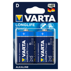 Varta  Long Life Power D Alkaline Battery 2pcs