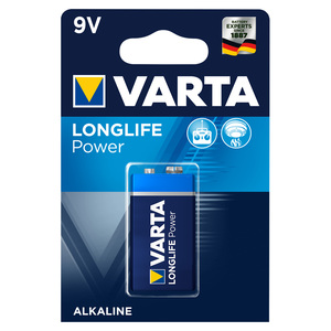 Varta  Long Life Power 9V Alkaline Battery 1pc