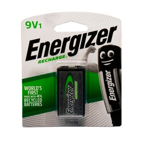Energizer Recharge 9V Alkaline Battery 1pc