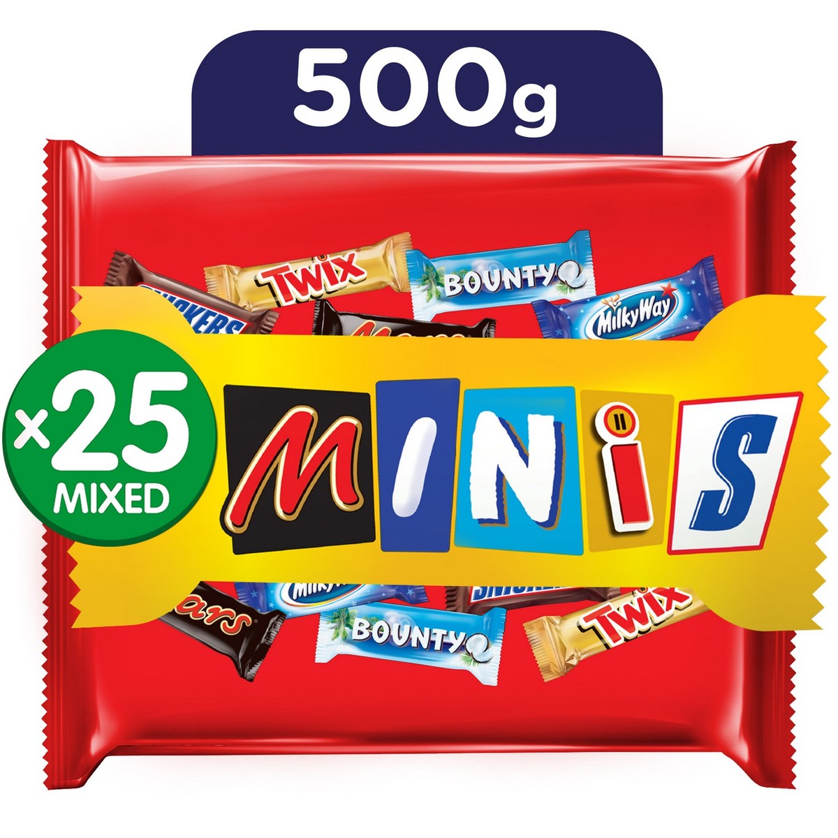 Buy Galaxy Best Of Minis Chocolate Bag 25 pcs 500 g Online at Best Price | Chocolate Bags | Lulu KSA in Saudi Arabia